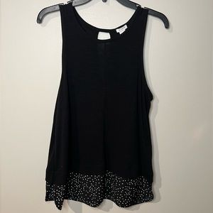J. CREW Minimalist Black Polka Dot Tank Top Blouse